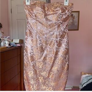 J. Crew Rose Gold Jacquard Satin Mini Dress